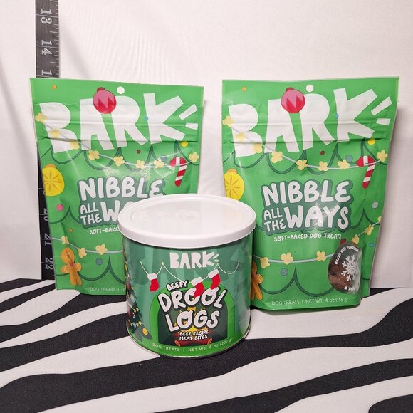 Bark Other - NWT Bark Beefy Drool Logs and 2 Nibble all the Ways Dog Treats - 3 pack
